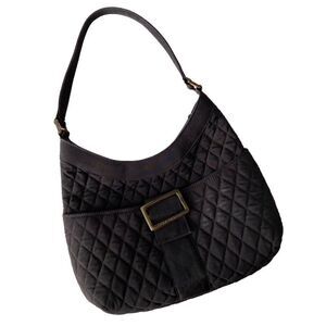 Vera Bradley Quilted Microfiber Shoulder Bag in Black